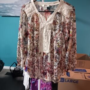 Vintage America Multicolor Floral Blouse